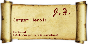 Jerger Herold névjegykártya